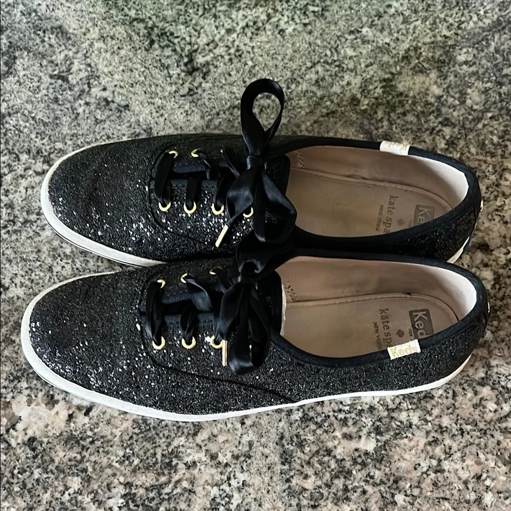Kate Spade x Keds Black Sparkle Sneakers